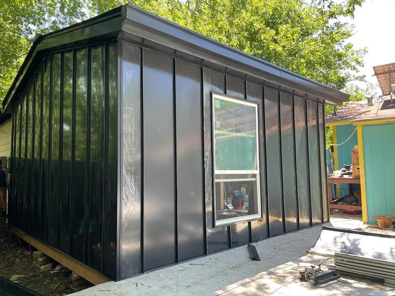 Black standing seam metal wall panels for Metal Roof Installation in Fountainebleau